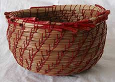 Pine Needle Basket with Red Tips